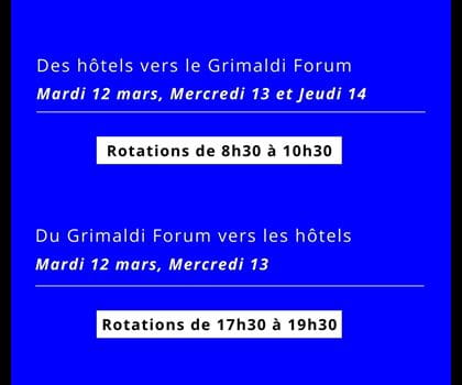 Programme des navettes sur site